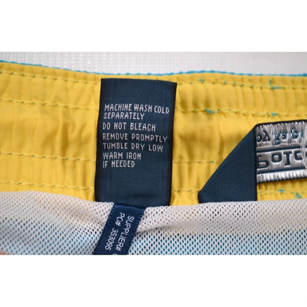 Polo Ralph Lauren Blue Swim Trunks Mens L Mesh Brief Drawstring‎ Yellow Pony